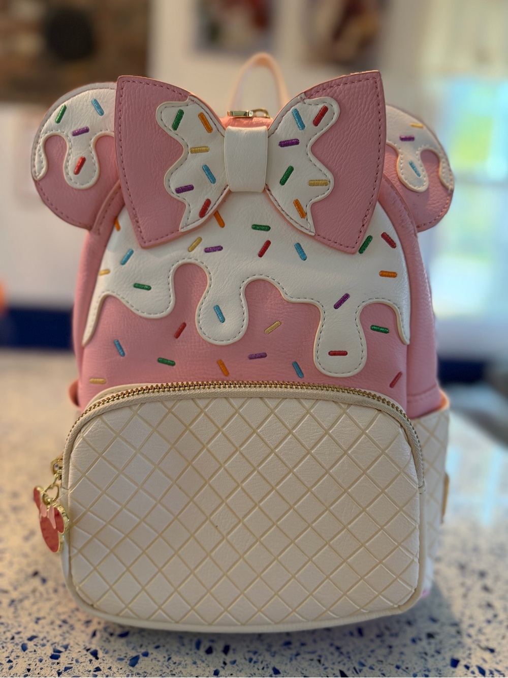 Disney Loungefly Minnie Strawberry Ice Cream Sundae backpack